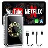 Lamto Car Play Dongle Box Unterstützt Netflix YouTube Wireless Carplay Adapter/Android Auto Adapter für OEM Wired mit Autos ab 2016-2020 Carplay/Android,Multimedia Video AI Box,Siri Voice Navigation