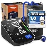 GRUNDIG Blutdruckmessgerät Oberarm - hochpräzise - einfachste Bedienung - perfekt ablesbar - Herzrhythmusstörungen Erkennung - Risikobewertung - Manschettensitzkontrolle (ohne Batterien)