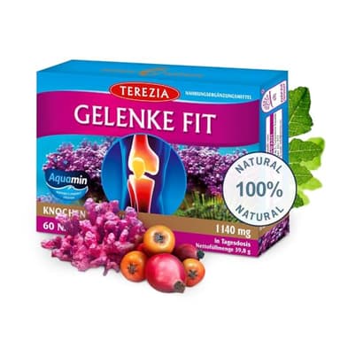 TEREZIA GELENKE FIT Natürliche Gelenkunterstützung Mit Aquamin, Vitamin D3, Boswellia & Mehr Für Knochen und Gelenke, Ideal für Sportler, Senioren & bei Menopause, 1140 mg, 60 Kapseln