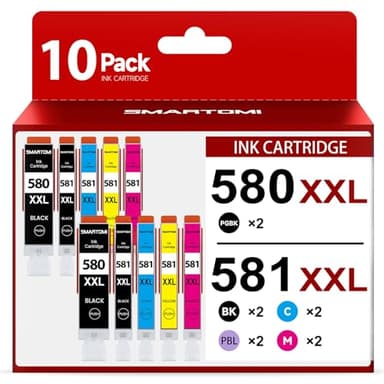 PGI-580 CLI-581 XXL Kompatible für Canon Druckerpatronen 580 581 für Canon TR8550 Druckerpatronen für Pixma TR8550 TR7550 TR7500 TS705 TS6350 TS6150 TS9550 TS6250 TS8250 (10er-Pack)