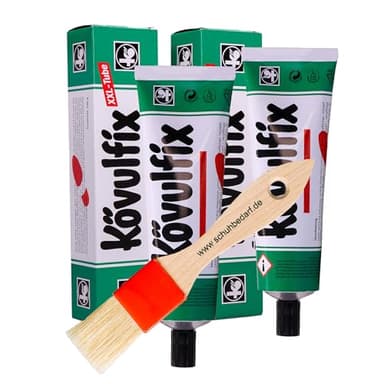Kövulfix Kontaktkleber Set 240g + Pinsel – Schuhkleber extra stark, wasserfest & flexibel – Alleskleber für Leder, Gummi, Textil, Schuhe, Dachhimmel, Markise, Outdoor, Reparatur