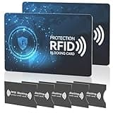 Ancable TÜV geprüfte RFID Blocker Karte Set, 2 Stück RFID Blocker Karte und 5 Stück RFID Blocker NFC Schutzhüllen für Geldbörse/Kreditkarte/Bank Karte/EC Karte
