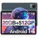 DOOGEE T40 Tablet 11 Zoll, 20GB RAM+512GB ROM/2TB TF, Android 14, Helio G99 Octa-Core Gaming, 2,5K Display, Dual 4G SIM PC, 5G WiFi, 8580mAh, 18W, 16MP, Face ID, GMS, GPS