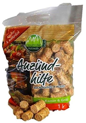 PREMIUM Anzündhilfe Anzündwolle aus Holzwolle und Wachs 1 kg ca. 80 Stück