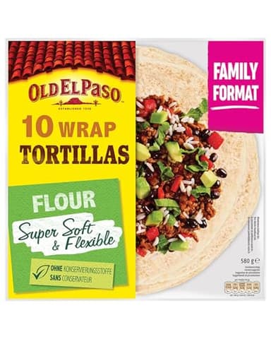 Old El Paso Wrap Tortillas Mexikanische Wraps aus Weizen im Family Format, 580 g