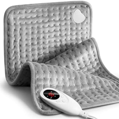 Heizkissen, Wärmekissen mit Automatischer Abschaltung und 9 Temperaturstufen, Für Schultern, Arme, Taille, Beine, Bauch, Rücken, Geschenke für die Familie, Maschinenwaschbar (Dunkelgrau)