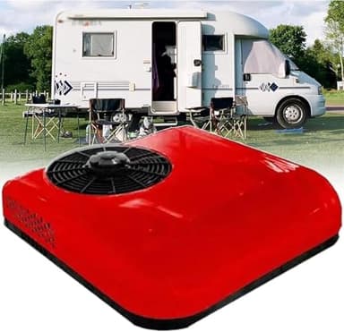 Klimaanlagen für Wohnmobile,12V/24V DC RV Air Conditioner,Heizen & Kühlen Wenig Lärm,Mobile Klimageräte Für Komfortables Reisen In Anhänger Und Camper Vans,Red-12V