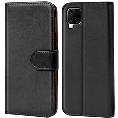 Verco Handyhülle für ZTE Axon 11 Hülle, Bookcase Tasche Flipcover für ZTE Axon 11 Case [Kartenfächer/Aufstellfunktion], Schwarz