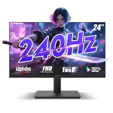 Viewedge 24-Zoll Gaming-Monitor, 240 Hz, 1 ms, FHD 1920×1080, 110% sRGB, HDMI × 2 & DP × 1, unterstützt Adaptive Sync und Wandmontage