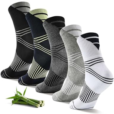 Jeasona 5 Paar Kompressionsstrümpfe Herren Bambus Socken Herren 43-46 Kurz Ohne Naht Stützstrümpfe Wandersocken Laufsocken Sportsocken Kompressionssocken Plantarfasziitis