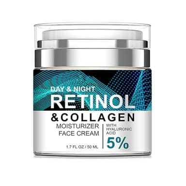 Fortschrittlich Retinol Creme Gesicht,Feuchtigkeitscreme Kollagen Creme Für Gesicht mit 5% Hyaluronsäure,Anti Falten Reduzierung Feiner Linien, Lifting und Straffungscreme 50 ml