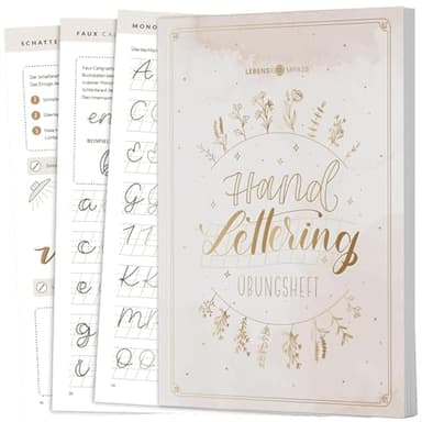 Lebenskompass® Handlettering Übungsbuch für Anfänger - Achtsam Kalligraphie und Hand Lettering üben mit dem Vorlagenbuch & Übungsheft