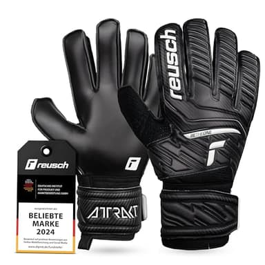 Reusch Attrakt Solid Torwarthandschuhe|Robuster Grip mit synthetischem Latex|360° Stabilität Dank Full Strap und Elastic Cuff|Perfekter Sitz bei jedem Wetter|Alle Spielfeldarten