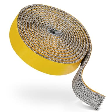 AiQInu Kamin Dichtband,Hitzebeständiger Ofendichtschnur,Selbstklebend Dichtung für Kaminofen,Für Kamine, Schornsteinkocher, Herdrohre, Schornsteintüren, Schornsteinverlängerungen(3 * 20mm*2m)