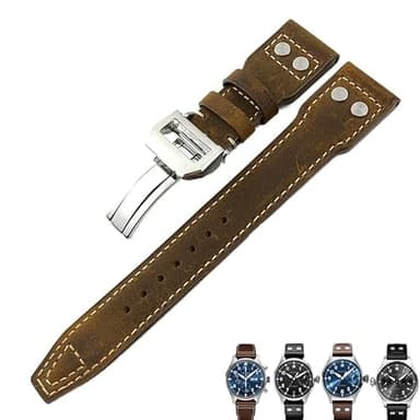 Für IWC Pilot PORTUGIESER Portofino Uhrenbänder 20mm 21mm 22mm italienisches Rindsleder-Uhrenarmband