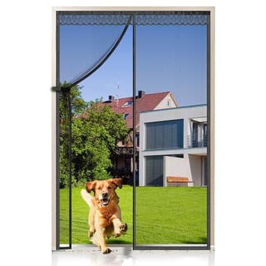 EXTSUD Fliegengitter Balkontür Fiberglas Magnet Fliegengitter Tür,100x220cm Magnetvorhang Insektenschutz,Kratzfest,Stärkere Magneten Fliegengittertüren für Balkontür,Zimmertür und Terrassentür
