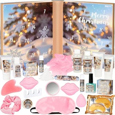 BRUBAKER Cosmetics XXL Beauty Adventskalender 2025 - Großer Weihnachtskalender zum Aufklappen in Buch-Form - 24 Kosmetik & Spa Überraschungen für Frauen und Mädchen - Wellness Kalender