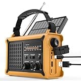 ROCAM 12000mAh Kurbelradio, Notfallradio mit 8500mm² Solarpanel & 650mA Handkurbel, Tragbar Solar Dynamo Radio mit Weltempfänger, AM/FM Empfang, Als Taschenlampe, USB, SOS für Camping & Stromausfälle
