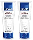 Linola Forte Hautmilch - 2 x 200 ml | Intensiv pflegende Creme gegen Juckreiz mit 24h Wirkung | Bodylotion für trockene, gereizte oder zu Neurodermitis neigende Haut | hilft ab der ersten Anwendung