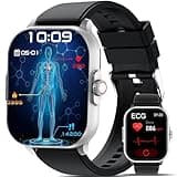 YYKY Gesundheitsuhr Smartwatch Damen Herren,2.01”𝐄𝐊𝐆+𝐇𝐑𝐕/ΒΙυtｚυcker 𝐁𝐥𝐮𝐭𝐝𝐫𝐮𝐜𝐤 Annehmen/Anruf tätigen ΑpΝOE-ErKEΝΝuΝG 𝐒𝐩𝐎𝟐 Wetter Herzfrequenz Schlaf Fitnessuhr Sportuhr Android iOS