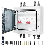 500V 32A DC Überspannungsschutz PV Anlage Photovoltaik Blitzschutz Leitungsschutzschalter IP65 Wasserdicht & Staubdicht DC Trennschalter 2 String Solar Anschlusskasten 2 in 2 Out