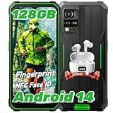 Blackview BV4800 Pro Outdoor Handy Ohne vertrag, 12GB+128GB/2TB TF, Corning Gorilla 6.56" HD+, Android 14 Outdoor Smartphone, IP69K Buastellenhandy,16MP+8MP, NFC/OTG/GPS mit Kopfhörer