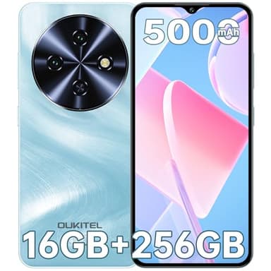 OUKITEL C5 Smartphone Ohne Vertrag, 16GB RAM+256GB ROM/1TB Erweiterbar Handy Ohne Vertrag, 6.52" HD+ Handy, Simlockfreie Handys mit 5000mAh Akku, 13MP+5MP Kamera, Face ID/Dual SIM/GPS/OTG, Blau
