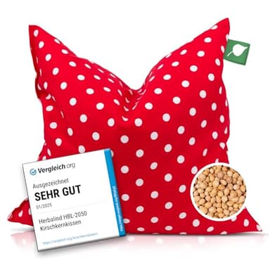 HERBALIND Das Original Kirschkernkissen Wärmekissen für die Mikrowelle 24x25 cm 550g Kirschkern - Handmade Germany Körnerkissen 100% Baumwolle OEKO Tex - Geschenk Männer Frauen