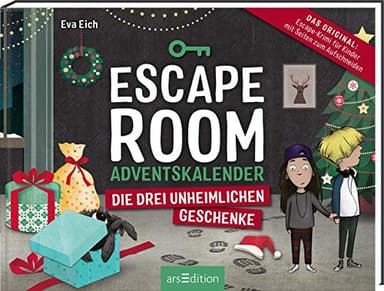 Escape Room Adventskalender. Die drei unheimlichen Geschenke: Gamebuch für Kids mit Seiten zum Aufschneiden | Escape-Room-Adventskalender von Eva Eich für Kinder mit 24 Rätseln
