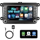 Lehwey Bluetooth Autoradio mit Bildschirm für Golf 5 6 VW Polo T5 Passat Touran Seat mit Navi WLAN FM/AM, Apple Carplay, Android Auto, Lenkrad Strg, 2Din Android 13 Dab Auto Radio Touch Display 7 Zoll