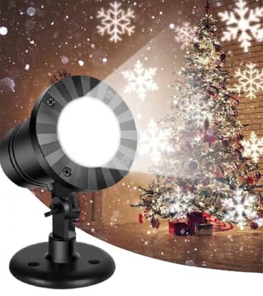 LED Schneeflocken Projektor Weihnachten Außen Dynamische Schneefall Projektionslampe IP65 Wasserdicht Weihnachtsbeleuchtung Winterdeko Garten Fenster Wand(Weiß)