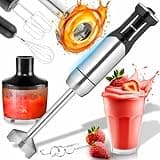 Retoo Stabmixer Set 1200W 15000 U/min Pürierstab mit Turbofunktion und 8 Geschwindigkeitsstufen Kragen mit Spritzschutz Elektrische Multifunktions Hand Blender reichhaltiges Zubehör Set