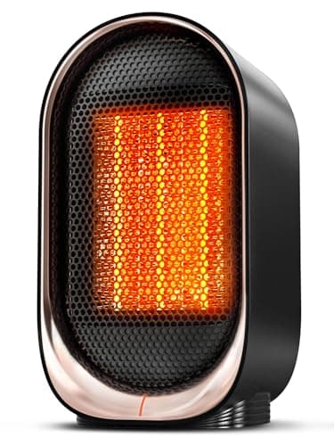BZGG Heizlüfter Klein Energiesparend, 1000W PTC Keramik Heizung mit Überhitzungs- und Kippschutz, Tragbare Leise Elektroheizung für Arbeitszimmer Schlafzimmer, Schwarz