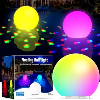DeeprBlu 2025 Neueste Schwimmende Poolbeleuchtung mit Unterwasser Lichtshow, Vielfarbig Poolbeleuchtung Akku, Leuchten Ball LED Pool Lichter, Wasserdicht Whirlpool Beleuchtung, Badewanne Licht für Spa