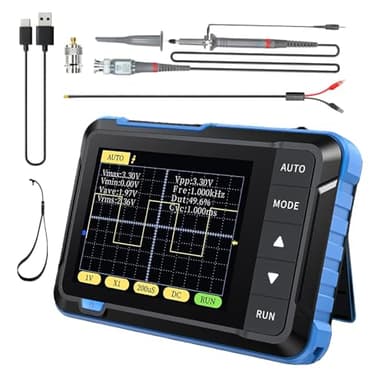 DSO152 Digitales Mini Oszilloskop, Digital-Oszilloskop 200KHz mit Abtastrate 2.5MS/s, 2.8" TFT, Triggermodus Auto/Nomal/Einzel für Anfänger, DIY, Heimgebrauch