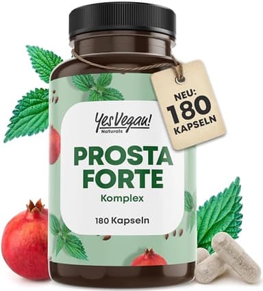 Prosta Forte Kapseln hochdosiert (180 Kapseln) u.a. aus Kürbiskern, Brennnessel, Granantapfel, Selen uvm. – Vegan