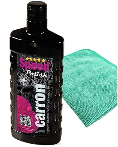 carron® Original Speed Polish Autopolitur für einfaches und schnelles Polieren für besten Hochglanz am Autolack Schnellpolitur Autopflege Lackversiegelung im Set mit Poliertuch made in germany