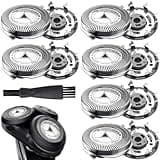 6 Stück SH30/50 Ersatzscherkopf kompatibel mit Philips, Series 5000, 3000, 1000 Rasierer Ersatzköpfe mit Reinigungsbürste, Nass Trocken Rasierer-Zubehör für AT8xx/AT7xx/PT8xx/PT7xx/S5xxx