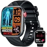Smartwatch Herren 𝐄𝐂𝐆 𝐇𝐑𝐕 𝐁𝐥𝐮𝐭𝐳𝐮𝐜𝐤𝐞𝐫 Herzfrequenz Blutdruck: 1,97" AMOLED Touch Schwarz Gesundheitsuhr mit Schlafmonitor Schrittzähler Telefonfunktion Sportuhr Fitnessuhr iOS Android