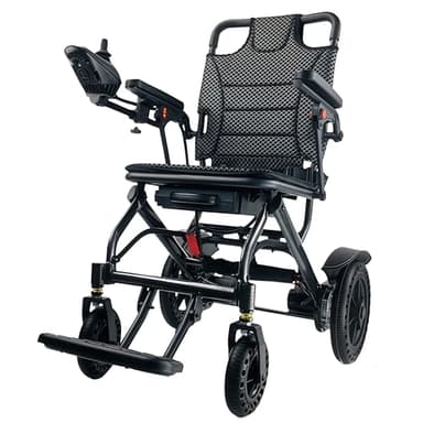 ByteTecpeak D04 Kompakter faltbarer Elektrorollstuhl mit 500W starkem Motor, 10Ah abnehmbarer Batterie, 20 km Reichweite, 150 kg Tragkraft, Carbon-Alu-Rahmen, geeignet für jede Geländeart