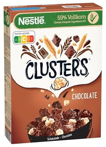 Nestlé CLUSTERS Schokolade, Cerealien aus 59 % Vollkorn, mit Schokolade & Mandeln, enthält Vitamine, Calcium & Eisen, 1er Pack (1x330g)