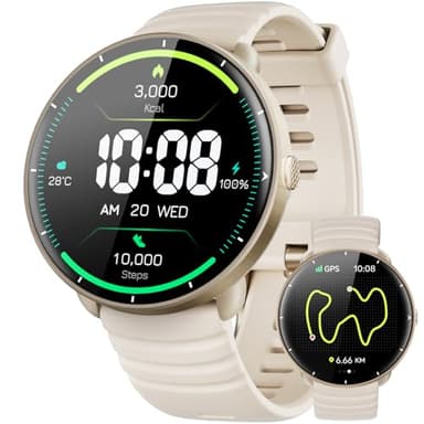 Parsonver Smartwatch Herren Damen, Eingebautes GPS, 5 ATM wasserdichte Schwimmuhr für Pool/Offenen Gewässern, Fitnessuhr mit AMOLED Display, 100+ Sportmodi, Herzfrequenz (Französisch Grau, 42 mm)