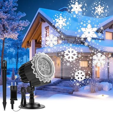 Projektor Weihnachten Aussen,Upgrade Heller HD Snowfall LED Schneeflocken Projektor,IP65 Wasserdicht Weihnachtsprojektor mit Schneefall Lichter Effekt für Weihnachten Dekorationen Außen Innen (01)