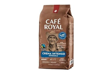 Café Royal Crema Intenso Honduras – 100% Arabica Kaffeebohnen, aromatisch-intensiv, dunkle Röstung, Stärke 4/5, Fairtrade, 500 g ganze Bohnen