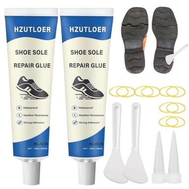 Schuhsohlenkleber Reparaturkleber,Reparatur von Sohlenfüllungen Schuhkleber für Absatzabnutzung,Sohlenentgummierung und Rissbildung,für Gummi TPU Oxford PU EVA Ledersohle (Schwarz)