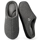 LongBay Herren Waffel Zwei-Ton Hausschuhe mit Memory Foam, Atmungsaktiv und Rutschfester Gummisohle