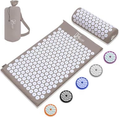 Mattibi® Akupressurmatte mit Kissen – Original Yantramatte für Rücken, Nacken & Fußschmerzlinderung – Mit Tragetasche, Nadelmatte für tiefe Entspannung & Magnetfeldtherapie, ideal für Männer & Frauen