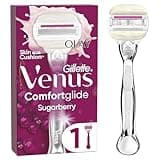 Gillette Venus Comfortglide Sugarberry Platinum Rasierer Damen, Damenrasierer + 1 Rasierklinge