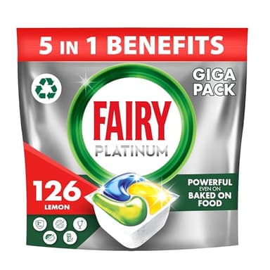 Fairy Platinum Complete Lemon Spülmaschinentabs 126ct, Fairy Spülmaschinentabs Platin, Spülmaschinentabs Bulk