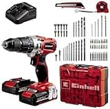 Einhell Akku-Schlagbohrschrauber TE-CD 18/2 Li-i +64 (2x2,0Ah) Power X-Change (Li-Ion, 18 V, 44 Nm, 2-Gang-Getriebe, inkl. 2x 2,0 Ah Akkus, Ladegerät, Koffer, 64-tlg. Zubehör-Set)